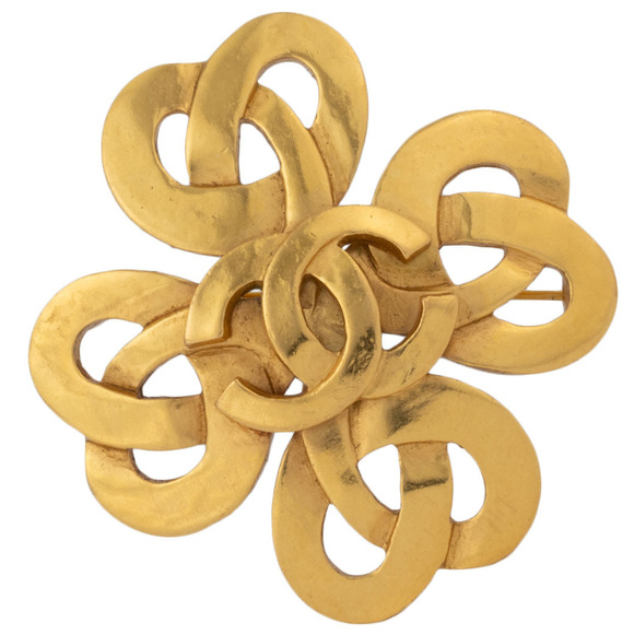 CHANEL Gold Love Brooch